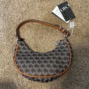 Elegant Brown Patterned Shoulder Bag